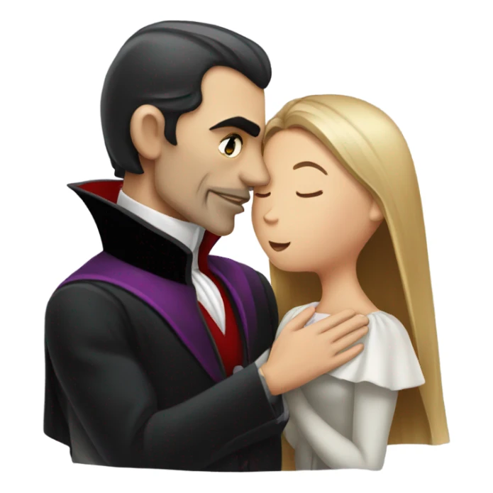 An Dracula kissing a girl sticker