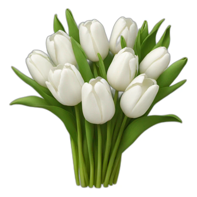 bouquet of white tulips sticker