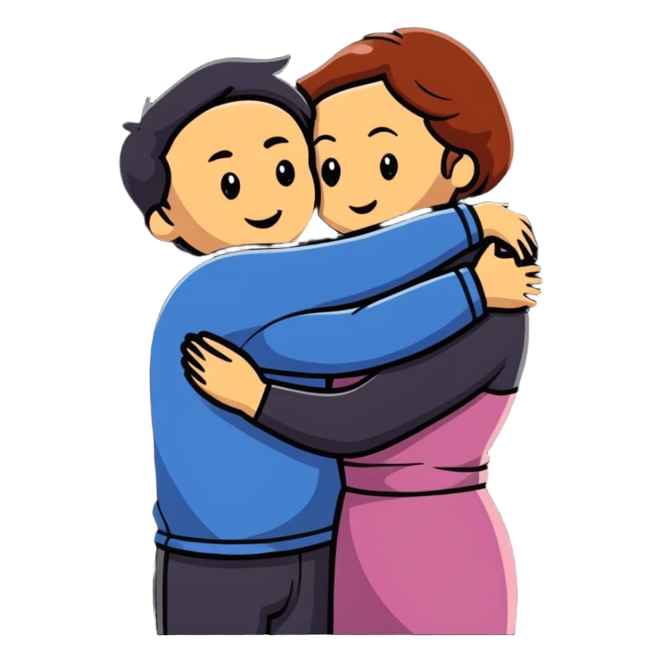married couple, husband and wife embracing sticker