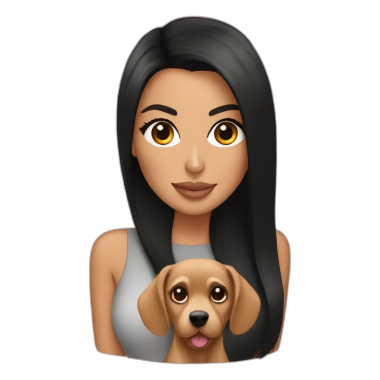Kim kardashian with a dog sticker