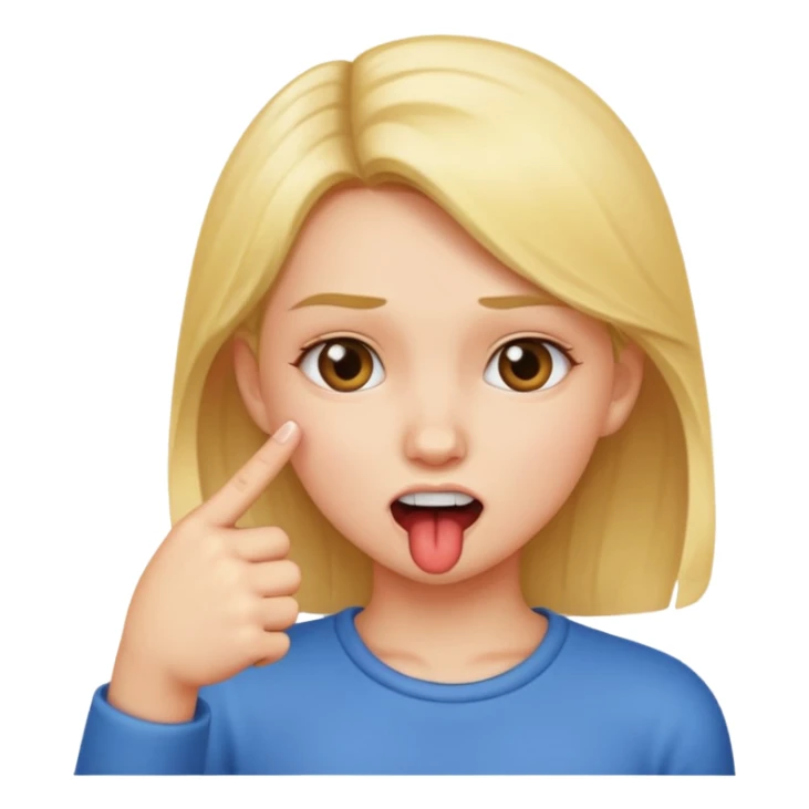 Chica mordiendose el dedo índice doblado sticker