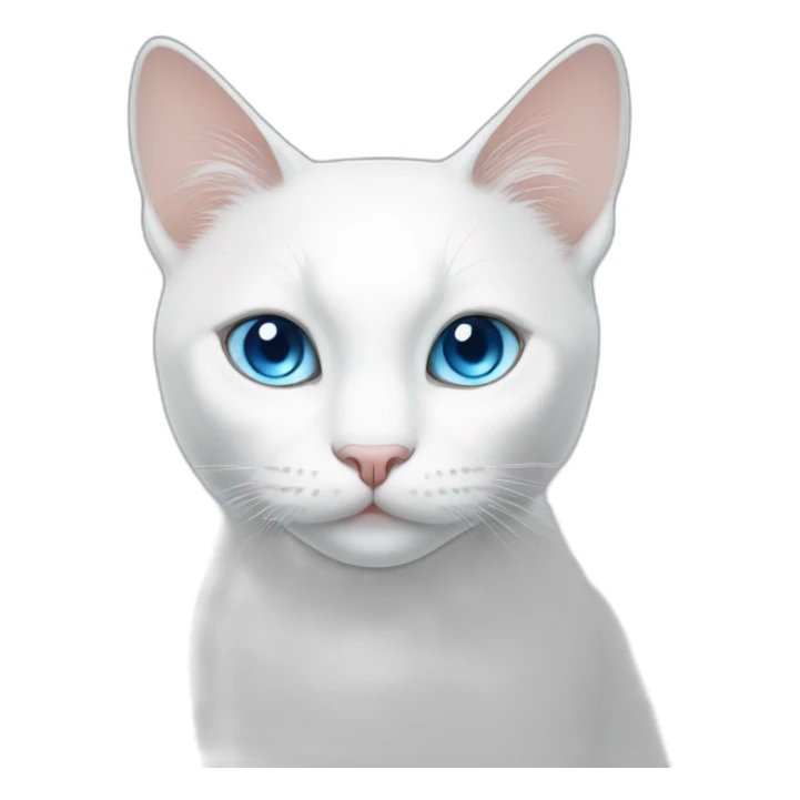 White cat, she have blue eyes  sticker