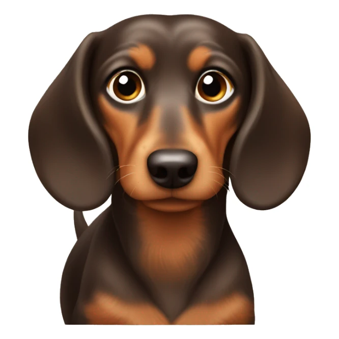 Chubby long hair brown and tan dachshund  sticker