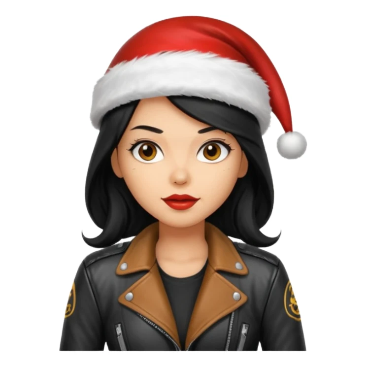 biker girl black long hair moto christmas h2R sticker