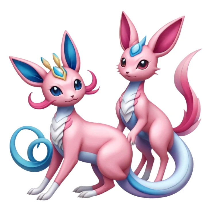 Sylveon-Milotic-Espeon-Pokémon-Fakémon-creature sticker
