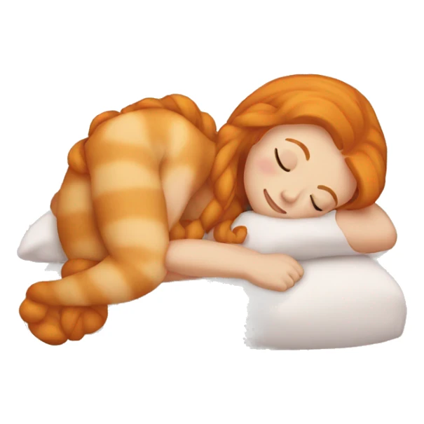 Ginger pretty girl sleepingemoji sticker
