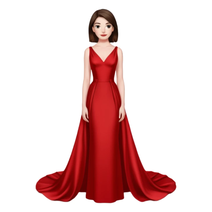 Anne Hathaway in red dress, red carpet sticker