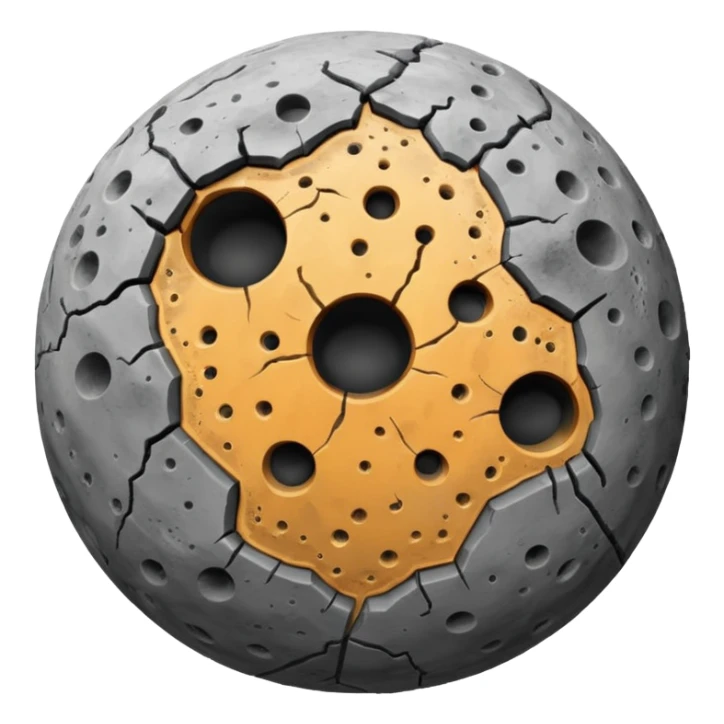 planet with a lot of craters sticker