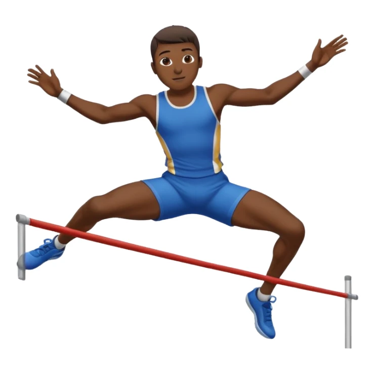 A boy doing high jump track and field event sticker