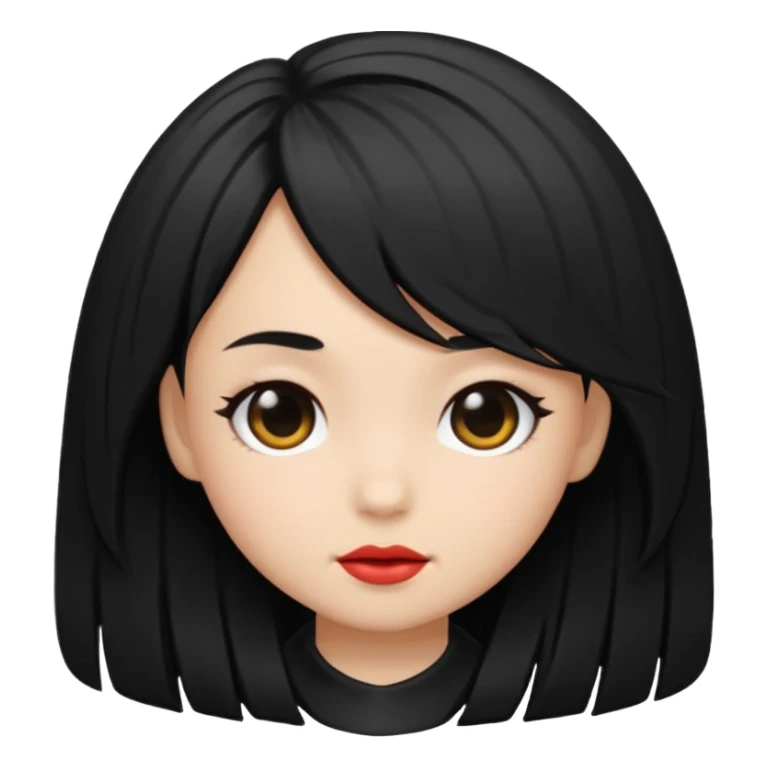 black shot hair girl sticker