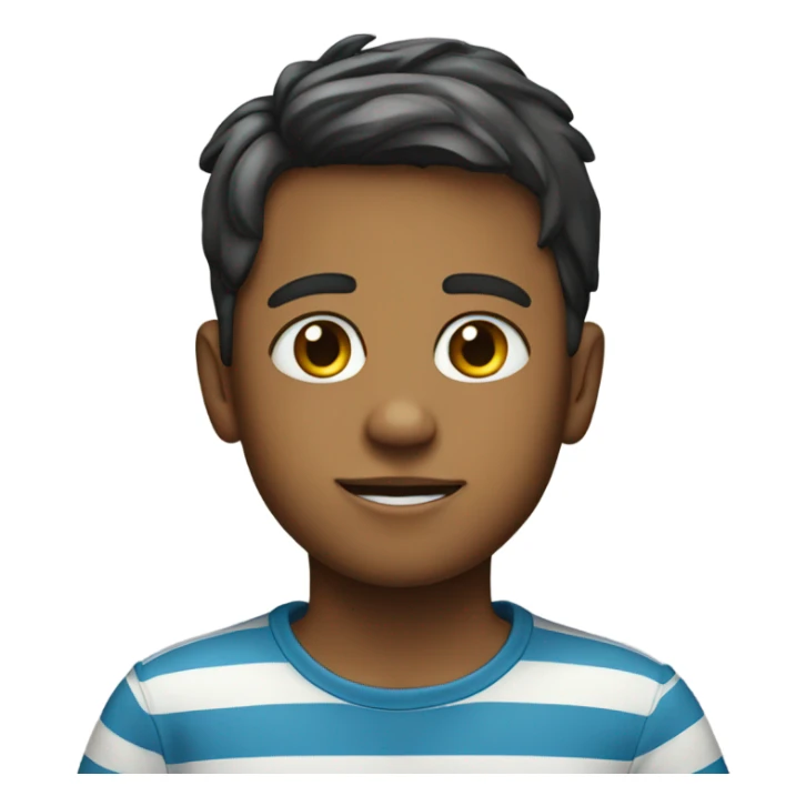 striped shirt portrait of boy sticker