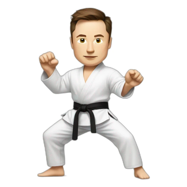Elon musk in a karate pose sticker