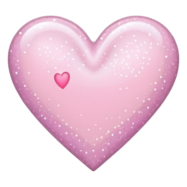 Pastel pink skinny heart with sparkle sticker