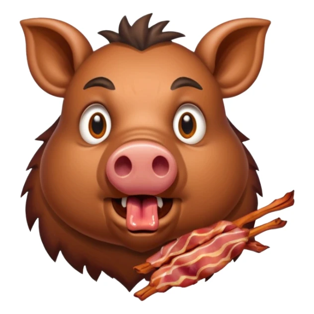 wild boar afraid of cooked bacon sticker