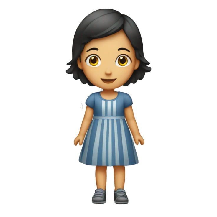 girl in a dress with road markings sticker