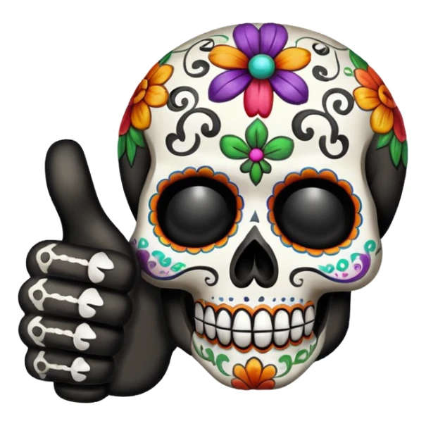 Pulgar arriba día de muertos sticker
