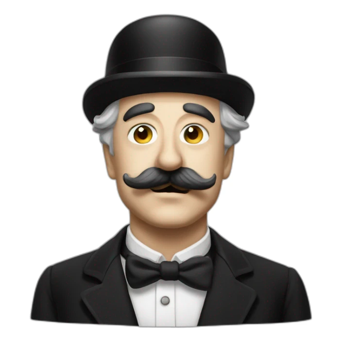 Emoji métisse situé Charlie chaplin moustache sticker