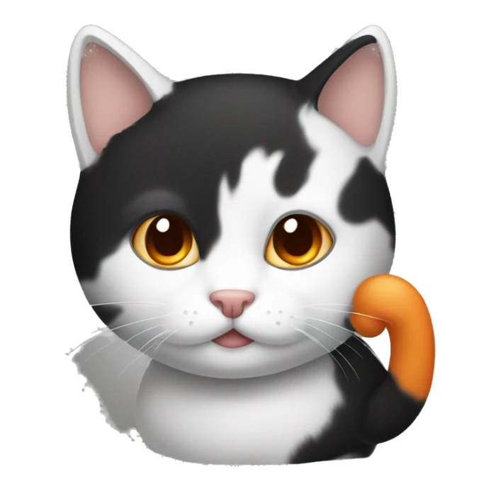cute black and white and orange a cat sticker
