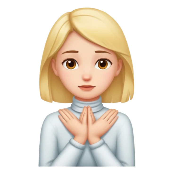 girl crossing her hands on her neck sticker