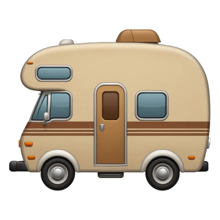 caravane de profil, style emoji Discord, contours doux, sans texte sticker