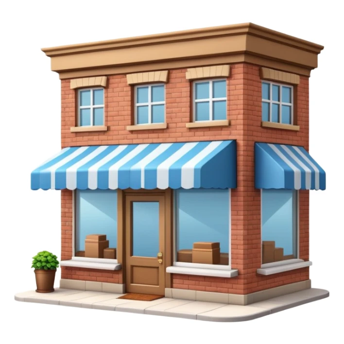 generate realistic detailed coffee shop building in 3d style sticker