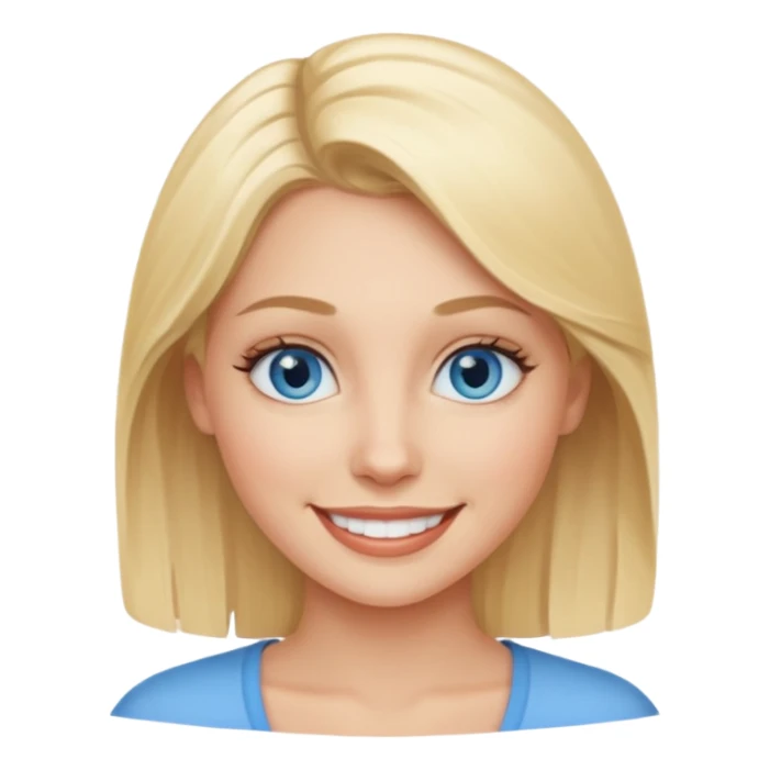 Make me a blonde woman with blue eyes  sticker