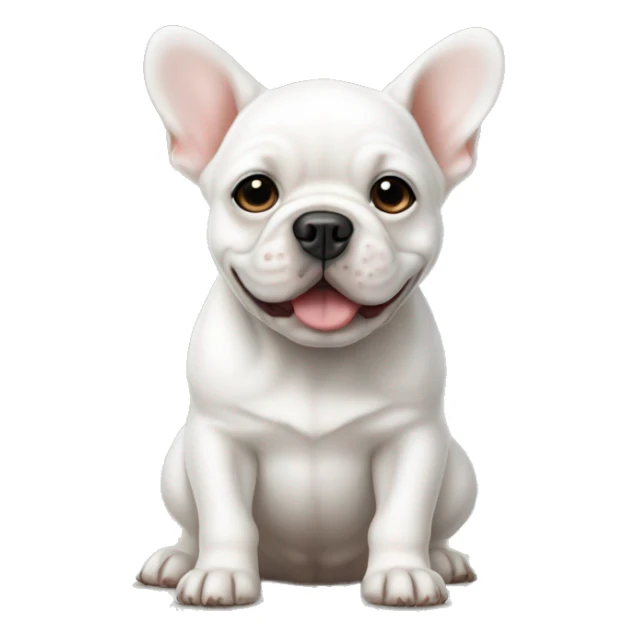 white french buldog puppy with leefs sticker