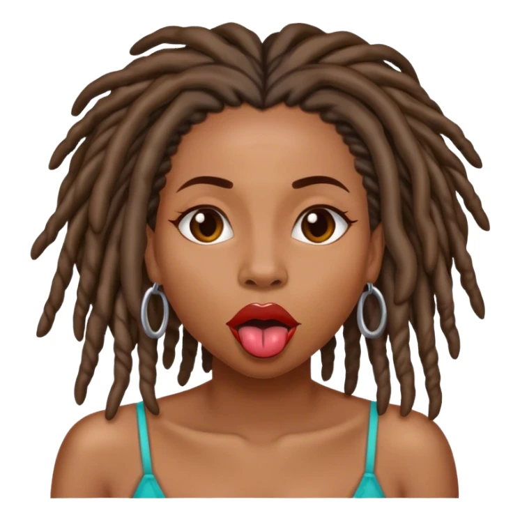 Black woman with locs licking lips sticker