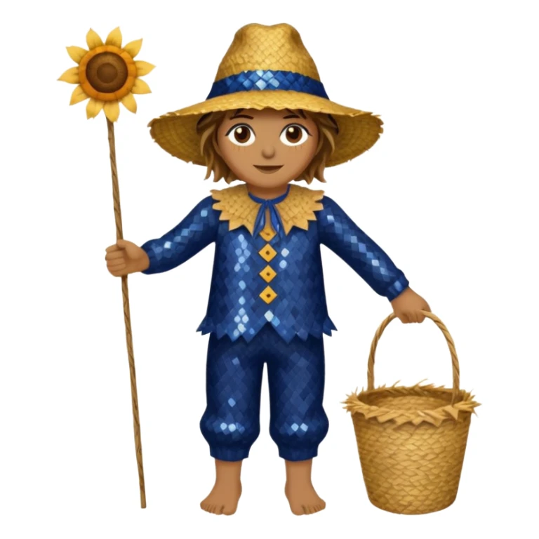 Scarecrow from The Wizard of Oz with dark blue sequin outfit sticker