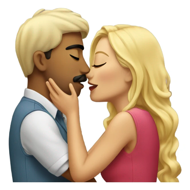 Blonde kissing mexican man sticker