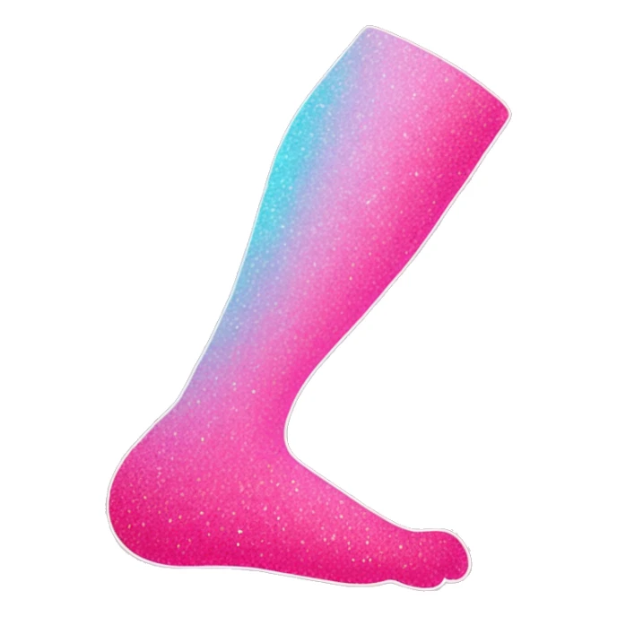 Pink ombre leg xray with glitter  sticker
