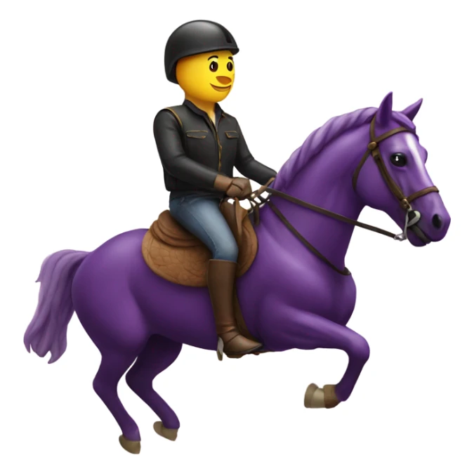 Rider and Horse on top of eggplant sticker