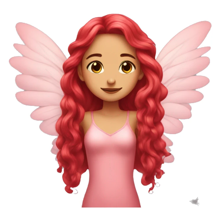 big wings, rose, Beautiful, fairy, red, long hair sticker