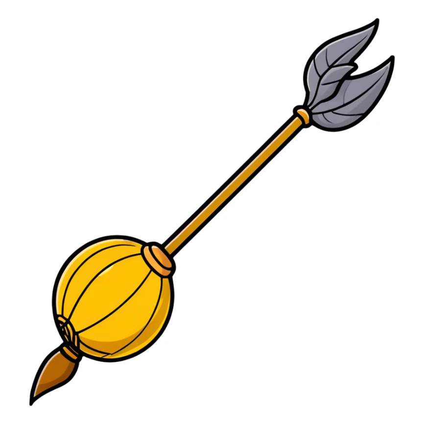 Quidditch broomstick and golden snitch sticker