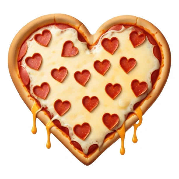 pizza in the shape of a broken heart for Valentine's Day sticker