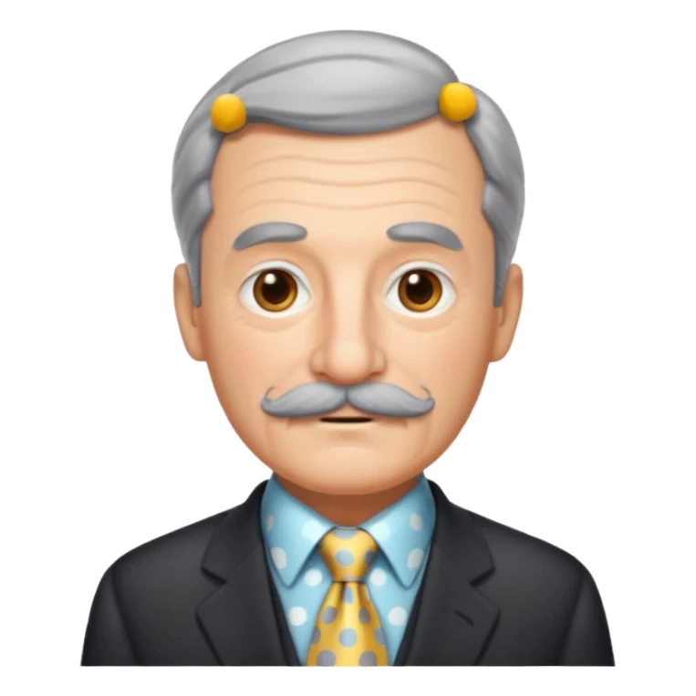 Grandpa with gray mustache & polka-dot tie sticker