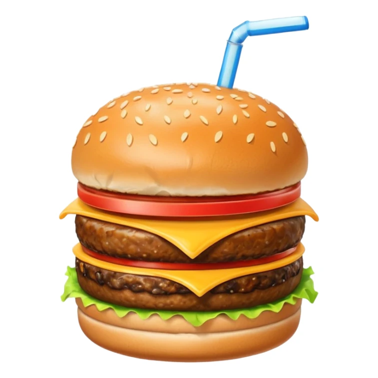 a burger and a drink next to it sticker