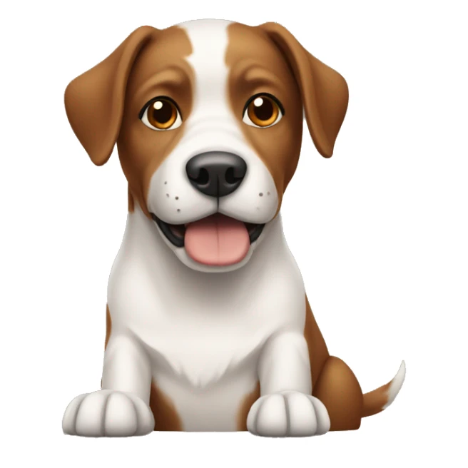dog brown and white sticker
