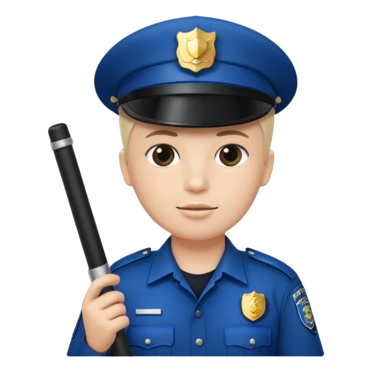 ceramic vessel of police officer sticker