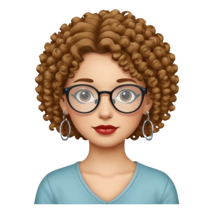 curly glasses earring tattooed girl sticker