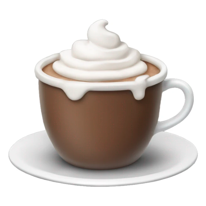 A steaming cup of hot chocolate with whipped cream and marshmallows sticker