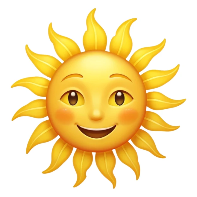 A bright, happy sun with smiling face and radiating sun rays sticker