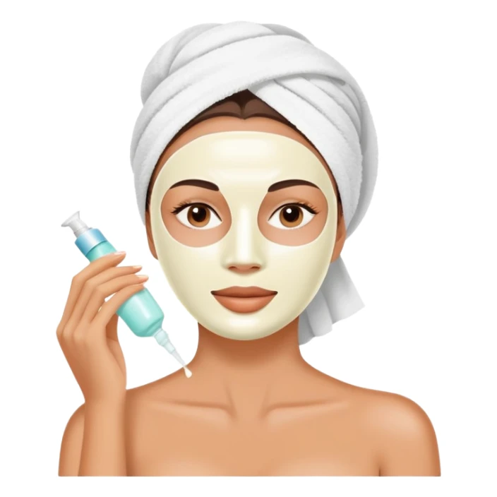 Lady with face cream mask spa beauty full face relaxing sticker