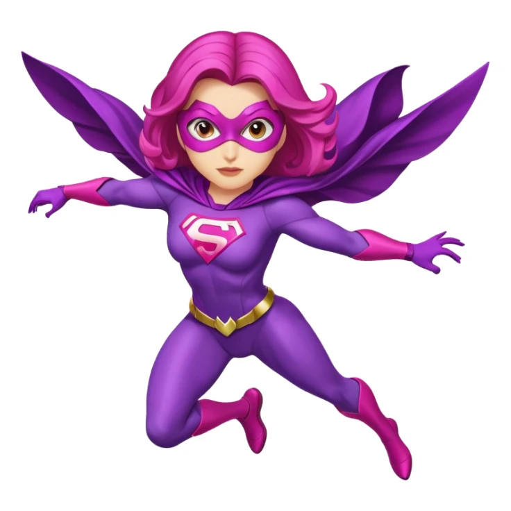 pink violet woman superhero flying sticker