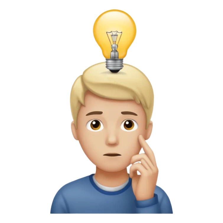 Generate a realistic emoji of someone someone figuring something out being smart about it sticker