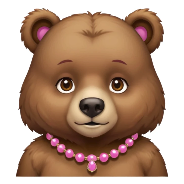 bear with pink necklace and earings sticker
