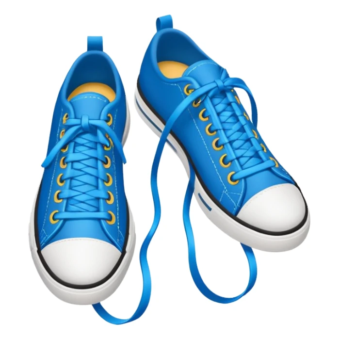 make an emoji of blue shoe laces only sticker
