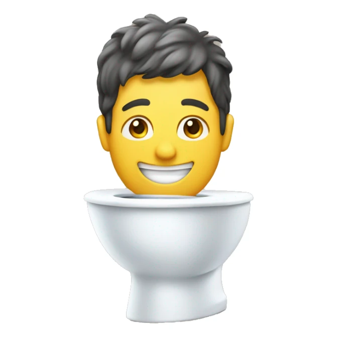 A mans head sticking out of a toilet while smiling sticker