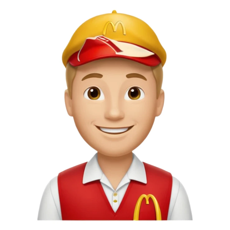 caucasian male McDonald's worker sticker