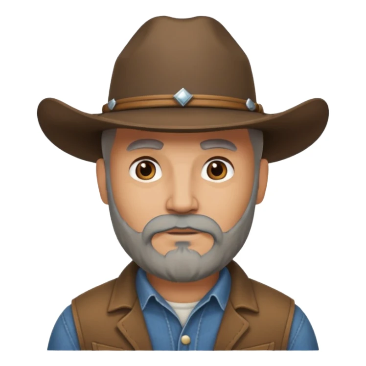 Bald cowboy with heavy grey beard sticker